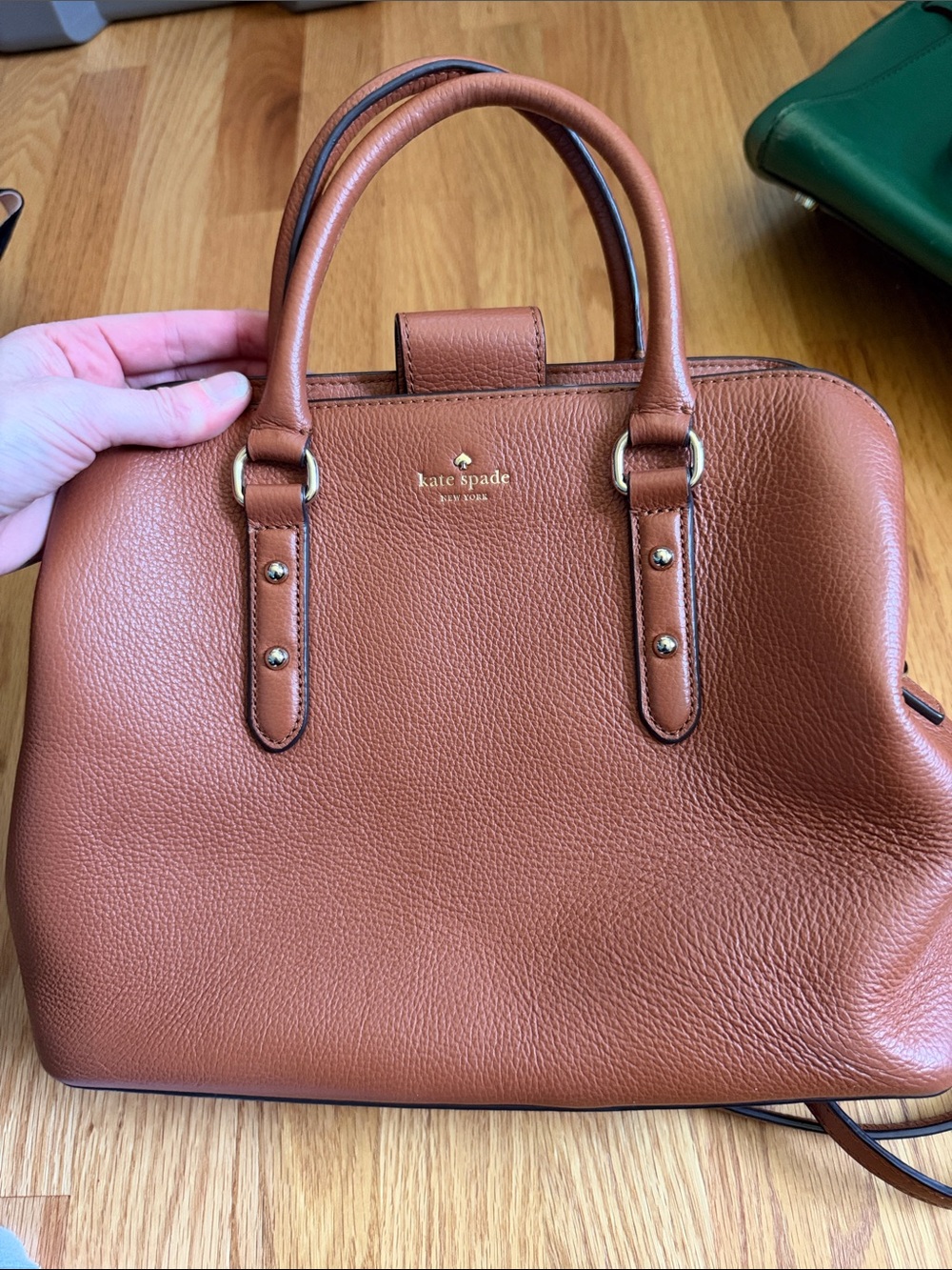 kate spade Cognac Pebbled Leather Dome Satchel